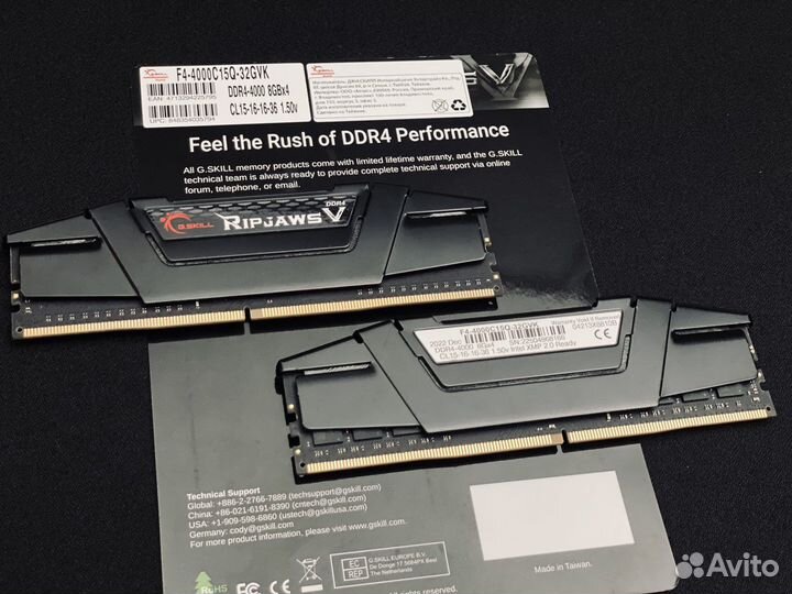 G.Skill ripjaws V DDR4 4000Mhz cl15 16gb