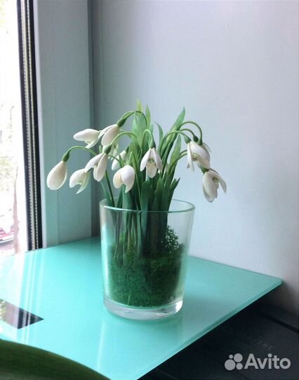 Подснежники из холодного фарфора