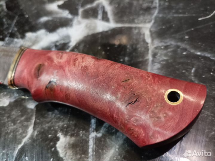 Нож охотничий ручной работы из дамасской стали