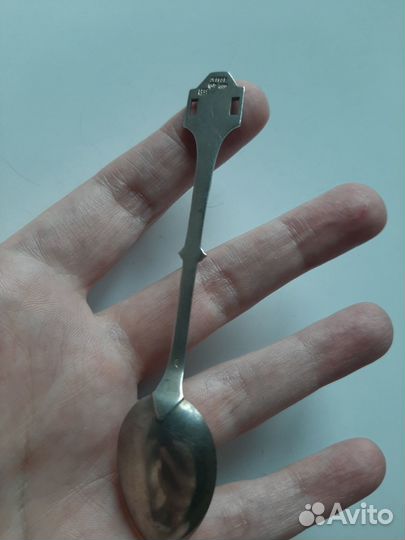 Серебряная ложка серебро 800 Прага Чехия эмаль