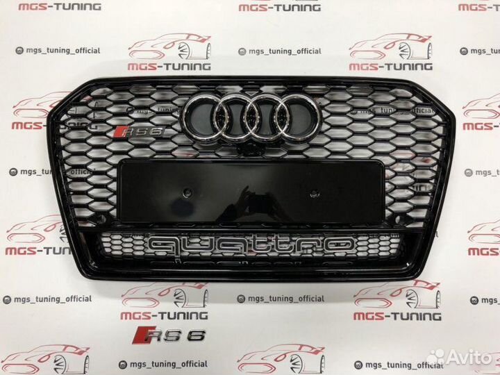 Решетка на Audi A6 в стиле RS6 14-18 гг. дизайн 3