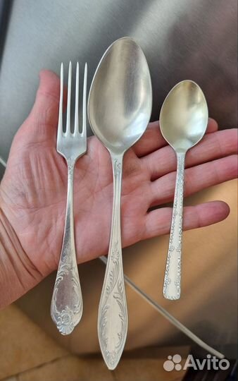 Ложка вилка мельхиор СССР