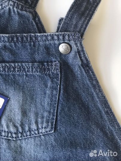 Джинсовый комбинезон шорты 62,74,86,92