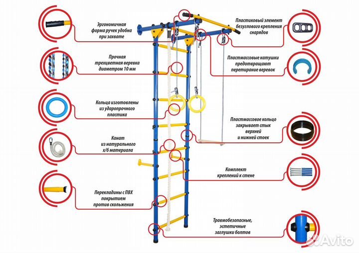 Детский спортивный комплекс Юный Атлет Пристенный