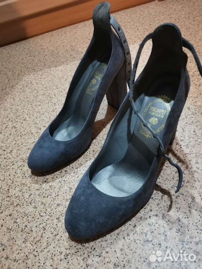 Тюфли искусственный велюр серо-сиреневые