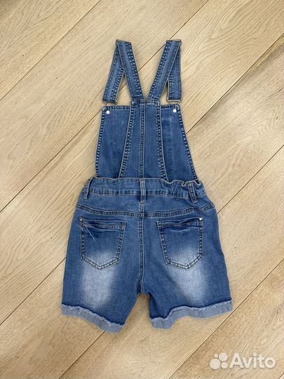 Шорты -полукомбинезон джинс, 140