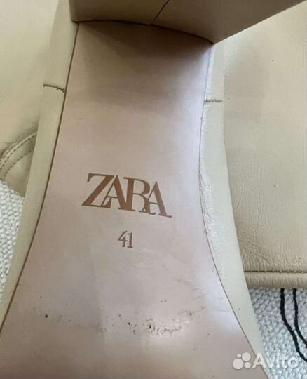 Сапоги Zara, нат.кожа, р-р 40-41