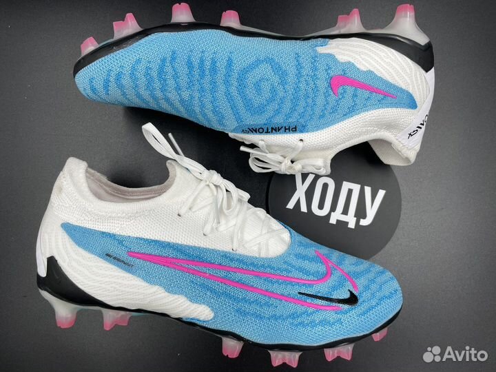 Бутсы детские Nike Phantom GX blue no socks 35-38