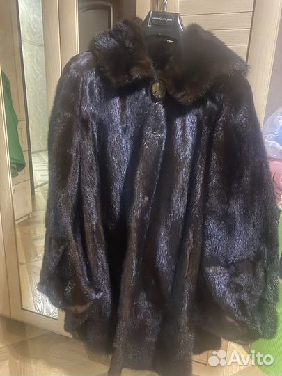 Шуба норковая с капюшоном