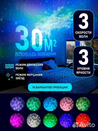 Ночник детский проектор звездное небо