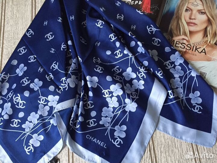 Платок Coco 90*90 см, шелк, 3 цвета