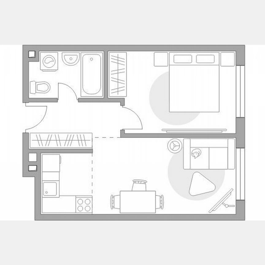 1-к. квартира, 42,9 м², 3/23 эт.