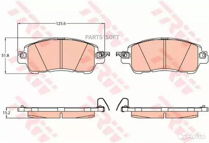 TRW GDB2122 GDB2122 колодки дисковые передние\ Maz