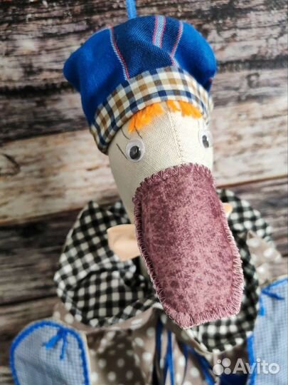 Авторская интерьерная кукла пакетница Гусь