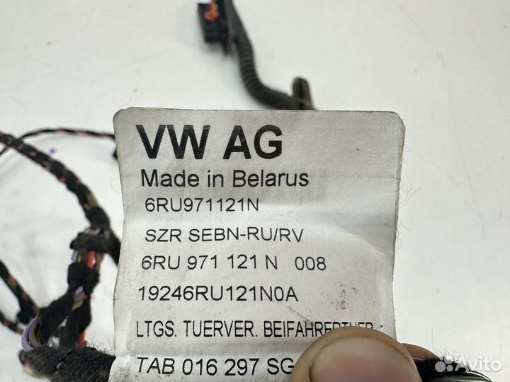 Volkswagen Polo 5 2019 проводка передней двери