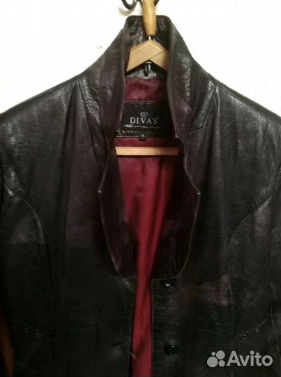 Плащ кожаный утеплённый 44-46р