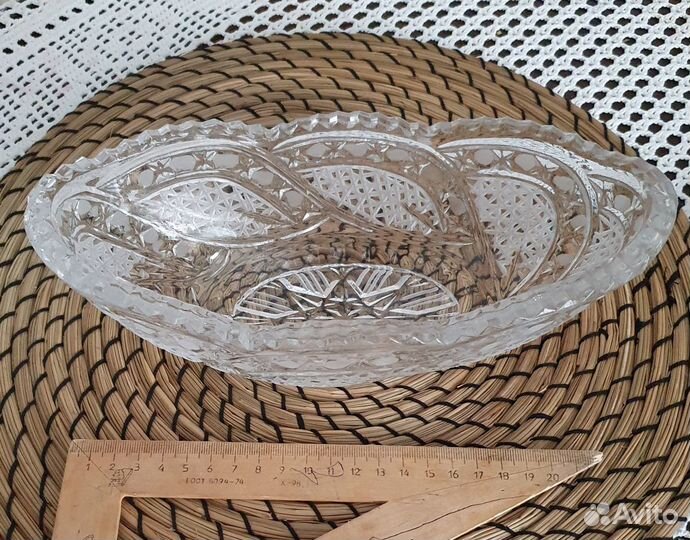 Хрусталь салатница конфетница лодочка ладья СССР