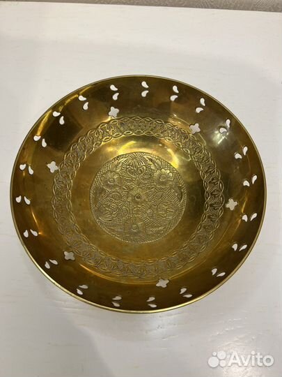 Ваза фруктовница конфетница латунь