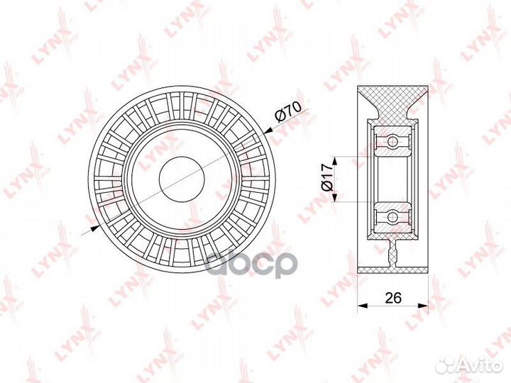 Ролик натяжной приводного ремня PB5253 lynxauto