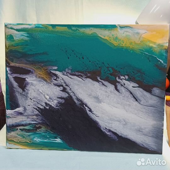 Картина Техника Жидкий акрил. Море спокойствия