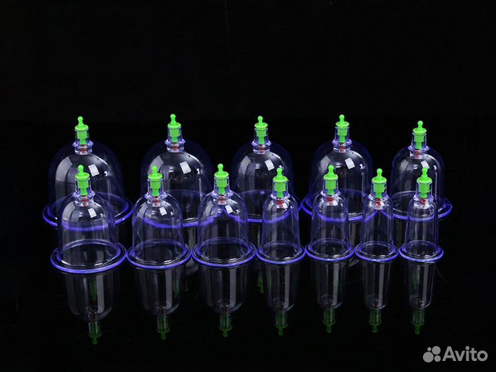 Вакуумные массажные антицеллюлитные банки 12шт