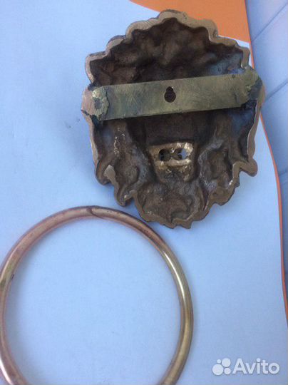 Лев Дверной молоток, стукало, барельеф Бронза