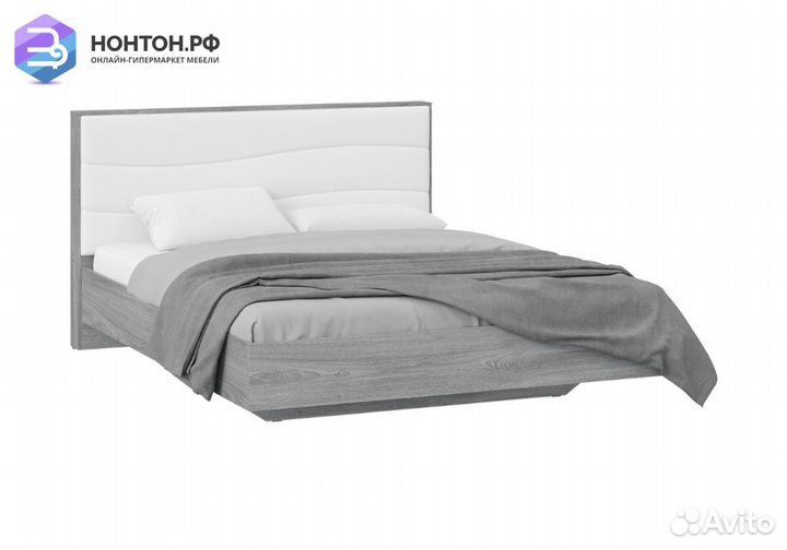 Кровать Миранда тип 1 дуб гамильтон / белый глянец