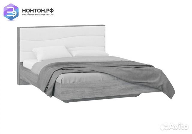 Кровать Миранда тип 1 дуб гамильтон / белый глянец