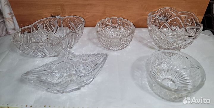 Вазы салатники кружки стопки графин Хрусталь СССР