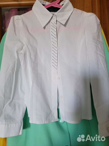 Блуза белая для девочки 6-7 лет