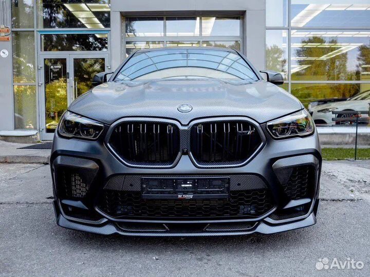Губа для BMW X6M F96 карбон