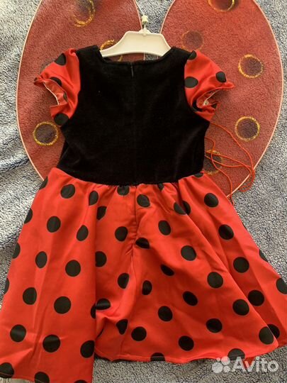 Костюм карнавальный с крылышками, божья коррвка