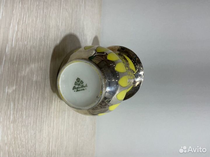 Ваза серебро 100 жёлтая фарфор