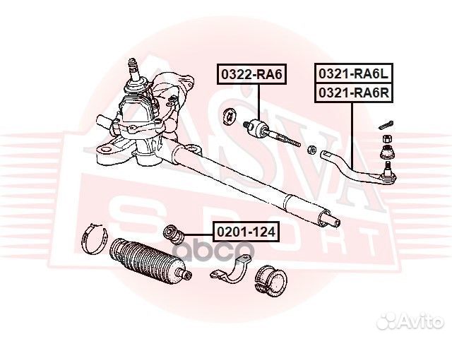 Наконечник рулевой правый 0321-RA6R asva
