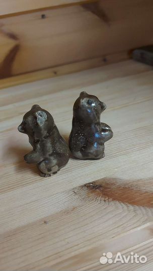 Винтаж фарфоровая СССР статуэтка мини медвежонок