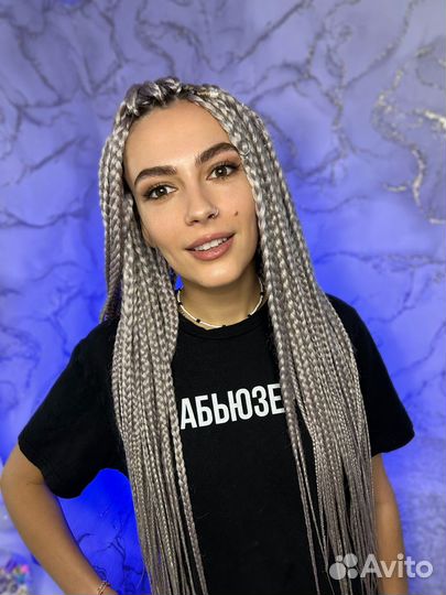 Плетение кос с канекалоном афрокосы