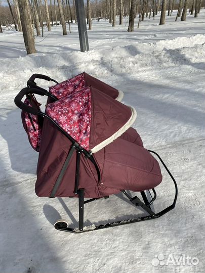 Детские санки коляска для двойни