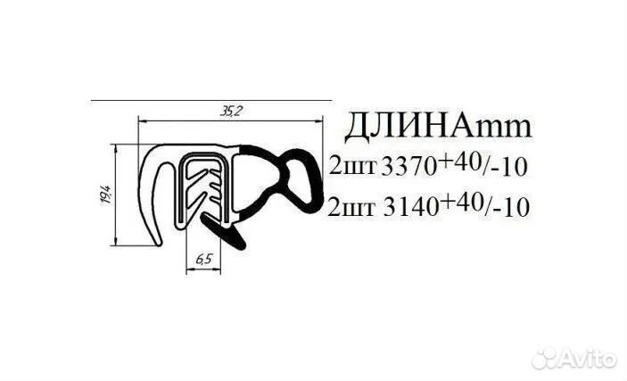 Уплотнитель дверей Калина (ваз-1118) / к-т 4шт