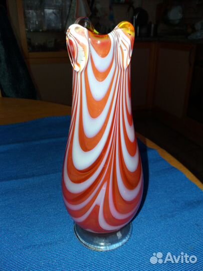 Вазы и подсвечники из цветного стекла СССР