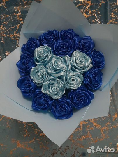 Букет роз из лент