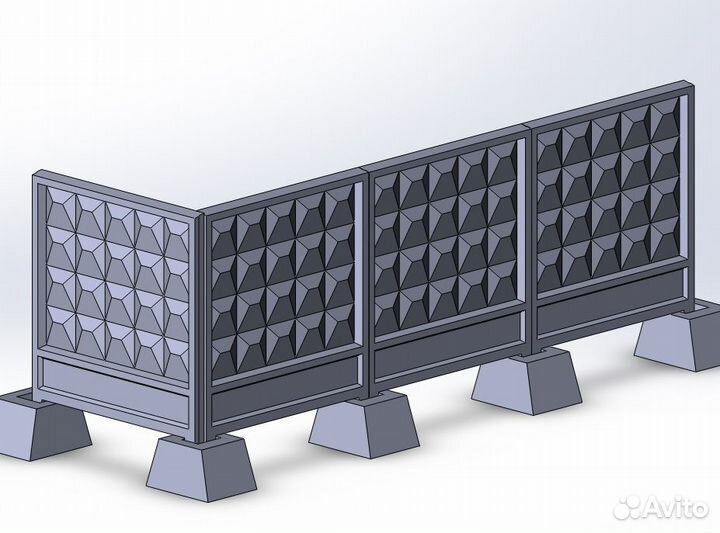 Железобетонный забор по-2 в масштабе 1/72