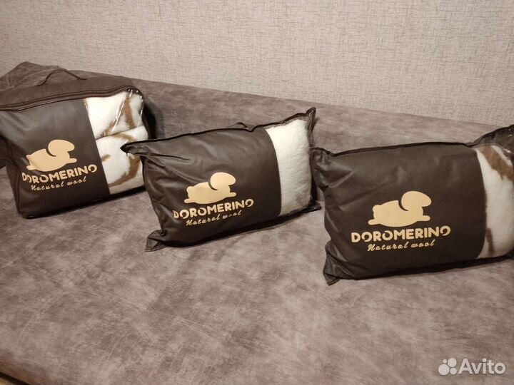 Одеяло и подушки из овечьей шерсти