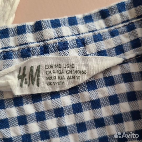 Рубашка топ в клетку H&M для девочки 140