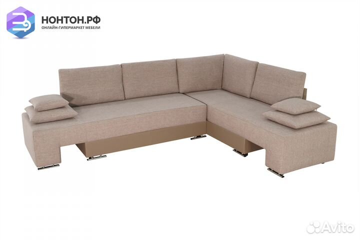 Диван угловой трансформер Премьер светло-бежевый