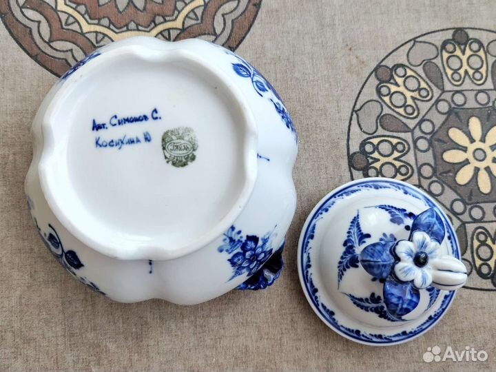 Сахарница Гжель (гжельский фарфор)