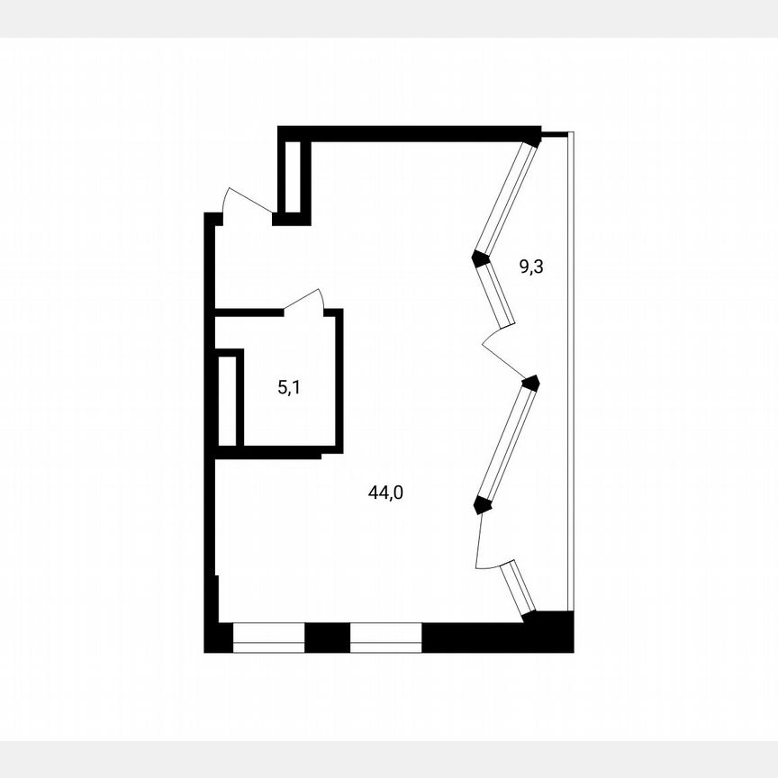 1-к. апартаменты, 58,4 м², 11/14 эт.