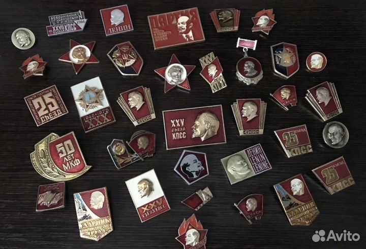 Значки СССР Ленин красная лента и другие