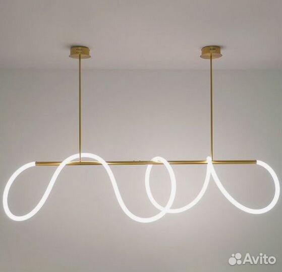 Люстра потолочная светодиодная дизайнерская золото