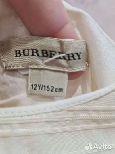 Белое платье burberry, на 12 лет