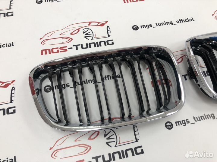 Решетка BMW 1 серии f20 11-15 гг. хром + триколор